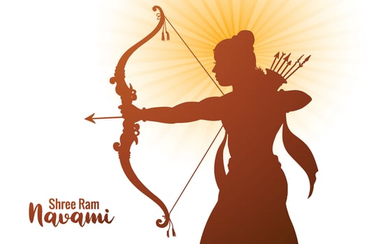 Happy ram navami indian festival celebration card background vector