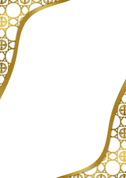 Gold frame with ornate pattern on Transparent background png