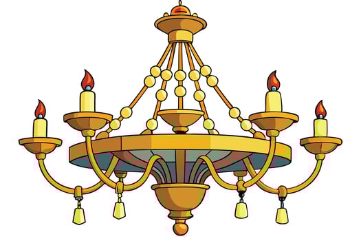 A Elegant antique chandelier with candles illustration. vector