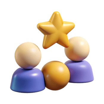 wonderful abstract 3D Illustration Teamwork Success Star high resolution png