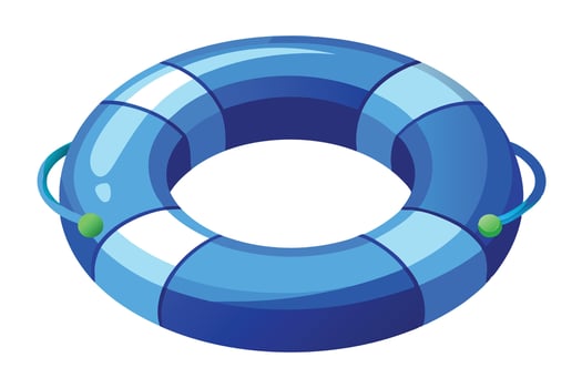 A Vibrant Blue and White Life Ring Illustration vector