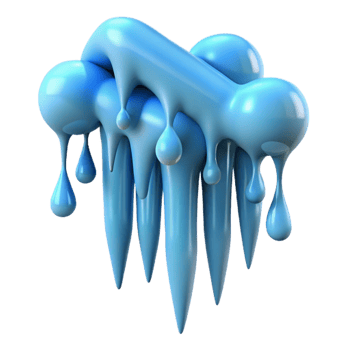 beautiful artistic Blue Liquid 3D Illustration high quality png