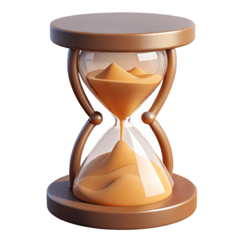 elegant artistic 3D Hourglass Sand Timer Illustration authentic png
