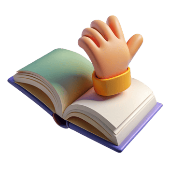 beautiful vintage 3D Render Book Hand Illustration premium png
