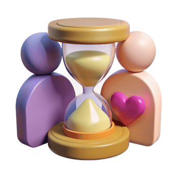 serene rustic 3D Render Hourglass Love Concept authentic png