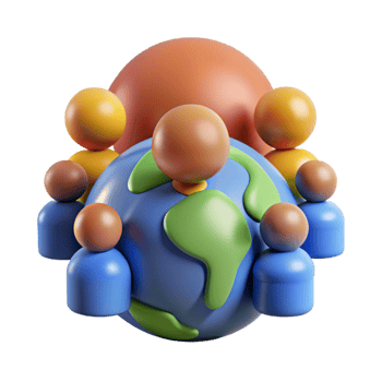 magnificent classic 3D Global Community Illustration high quality png