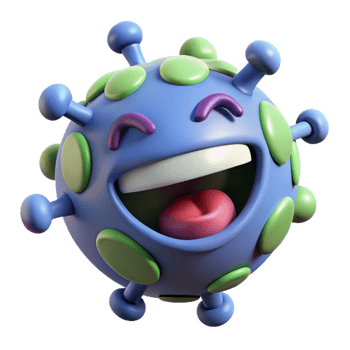 serene classic Joyful 3D Virus Illustration professional png