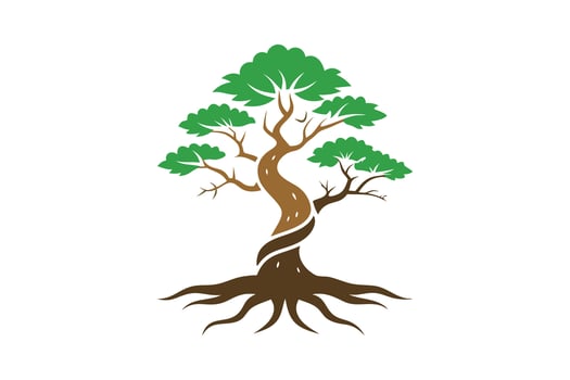 A Elegant Bonsai Tree Silhouette Art vector
