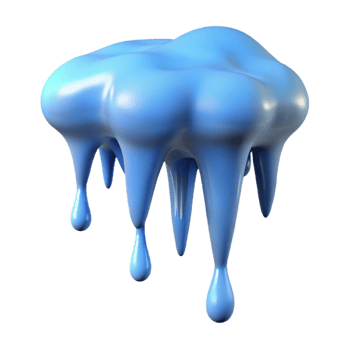 vibrant contemporary Blue Liquid Dripping 3D Render high resolution png