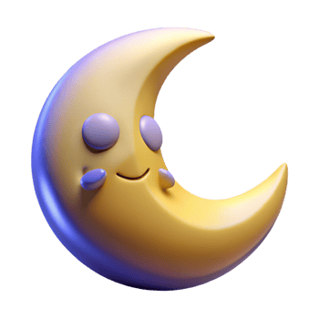 impressive abstract Cute 3D Moon Illustration high quality png