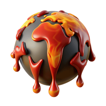 wonderful artistic Lava Planet 3D Render premium png