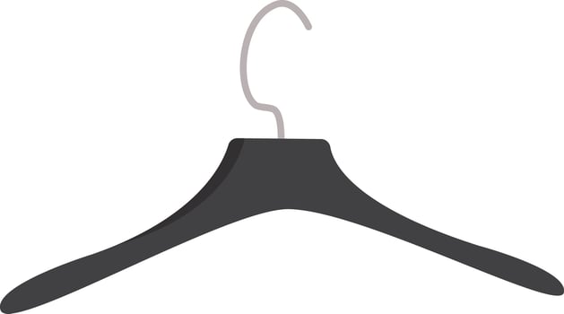 Plastic coat hanger with metal hook. vector