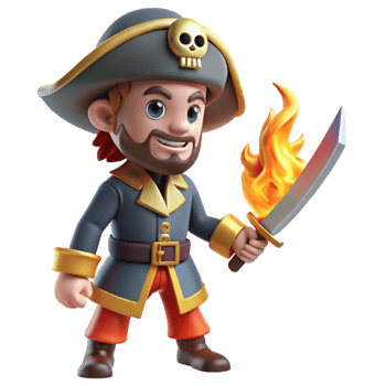 vibrant artistic Cartoon Pirate 3D Render professional png