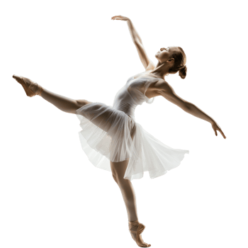 Ethereal Ballerina in Mid Pirouette against a Transparent Canvas. Capturing the Elegance and Grace of Ballet in Motion. png