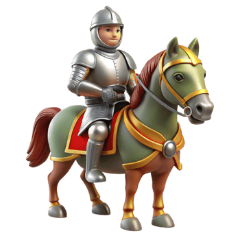 serene artistic 3D Illustration Knight on Horseback genuine png