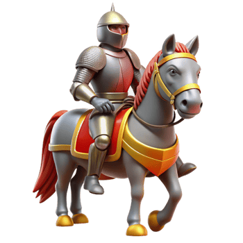 elegant traditional 3D Render Knight on Horseback Illustration original png
