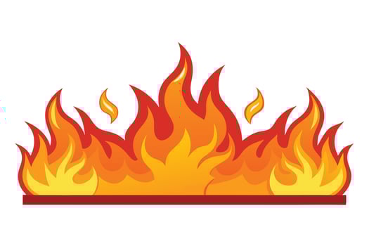 A Cartoon Flames Against a White Background vector