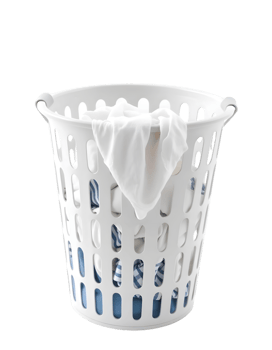 White laundry basket isolated on transparent background png