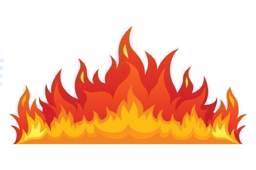 A graphic of stylized flames against a white background. vector