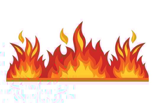 graphic of stylized flames against a white background. vector