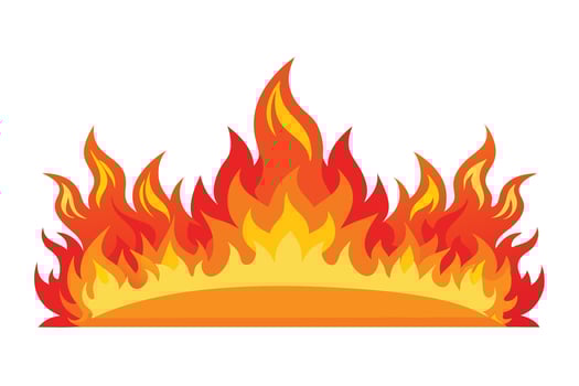 Cartoon Flames Against a White Background vector