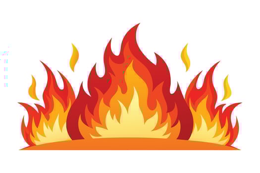 Vivid Cartoon Flames Against a White Background vector