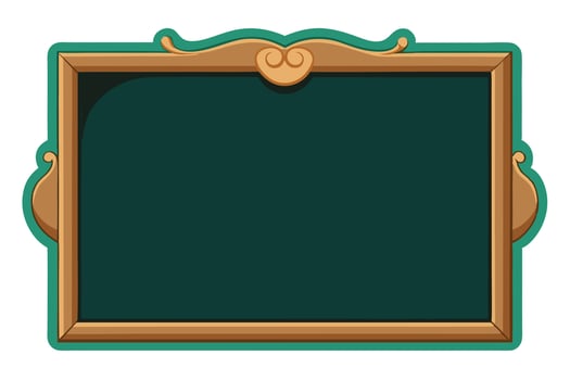 Empty Dark Green Chalkboard with Ornate Wooden Frame vector