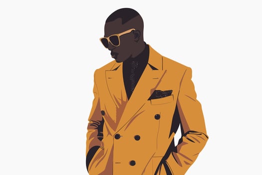 extravagant black man mask head isolated vector