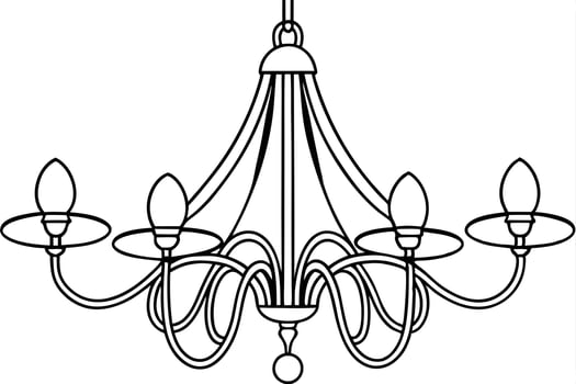 A Elegant Black and White Drawing of a Decorative Wall Sconce vector