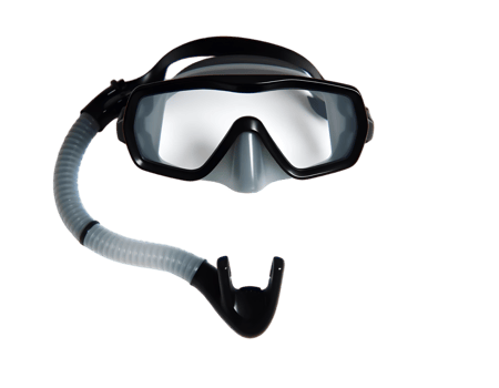 Swimming mask and snorkel isolated on a transparent background png