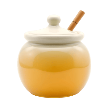 Jar of honey with a straw on a transparent background png