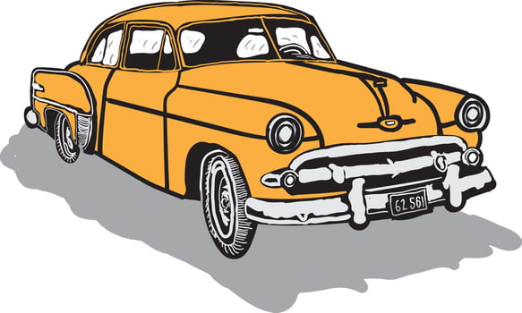 Retro Classic Car with Vintage Aesthetic in Bold Style vector