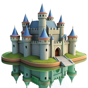 stunning classic Fairytale Castle 3D Render detailed png