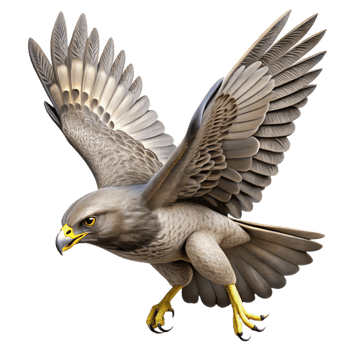 impressive vintage Majestic Hawk in Flight 3D Illustration 4K png