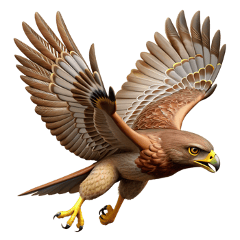 stunning rustic Majestic Brown Hawk 3D Illustration exclusive png