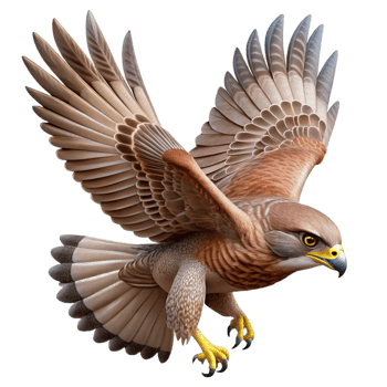 impressive classic Majestic Hawk in Flight 3D Illustration premium png