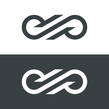 Ornamental Infinity Black and White Logo Template Illustration Design. EPS 10. vector