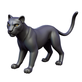 stunning creative 3D Render Black Panther Model exclusive png