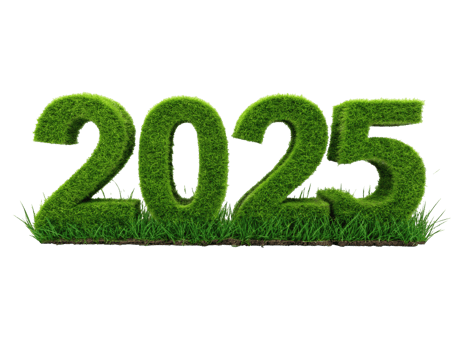 2025 number typography bush and grass style png
