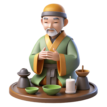 extraordinary artistic 3D Illustration Peaceful Tea Ceremony detailed png
