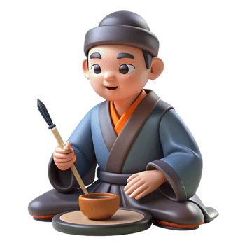 impressive contemporary 3D Cartoon Boy Tea Ceremony Illustration high quality png