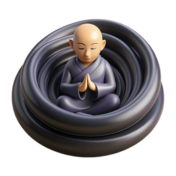 serene modern 3D Monk in Meditation Abstract Background professional png