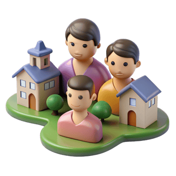 stunning abstract 3D Illustration Family Home Sweet Home detailed png