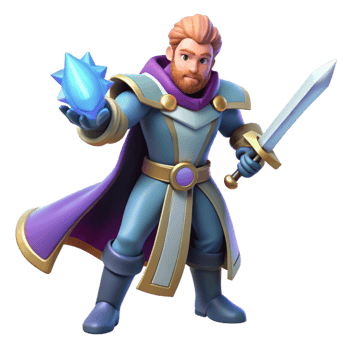 beautiful artistic 3D Cartoon King, Fantasy Warrior Render authentic png