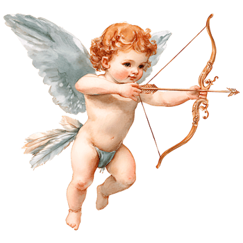 watercolor painting realistic vintage of a cupid arrow isolated background. png