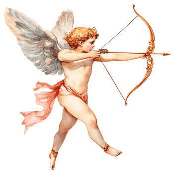 watercolor a cupid bow and arrow isolated. png
