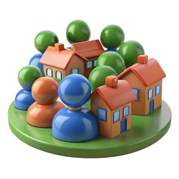 stunning modern 3D Illustration Community Homes exclusive png