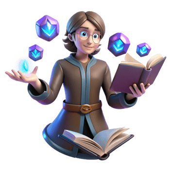 beautiful rustic Young Wizard 3D Illustration professional png