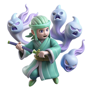 beautiful minimalist 3D Render Ghostly Apprentice detailed png