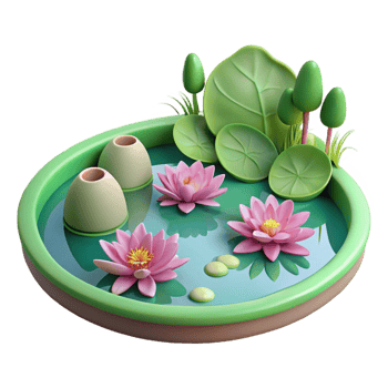 wonderful creative 3D Lotus Pond Illustration original png